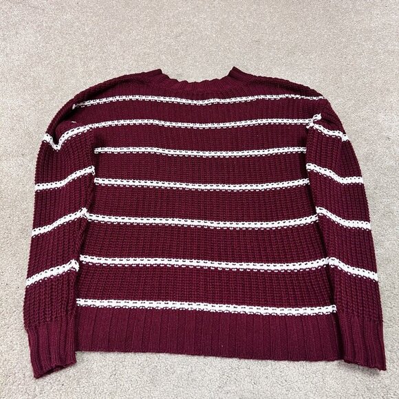 American Eagle Outfitters Sweater Red White Striped Long Sleeve Pullover Size XS - Picture 8 of 11